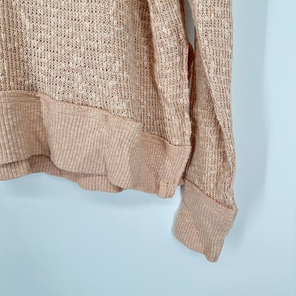 We The Free Free People Tommy Turtleneck Sweater Toasted Almond Womens Small - Picture 6 of 11
